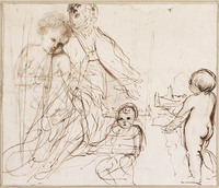 H 080
<br/>
Prosperus, bisschop van Reggio, geknield, met putti
<br/>
<em>Guercino (1591-1666)</em>